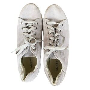 ANDRE Gray Suede Sneakers Lace-Up EU40 Made In Italy